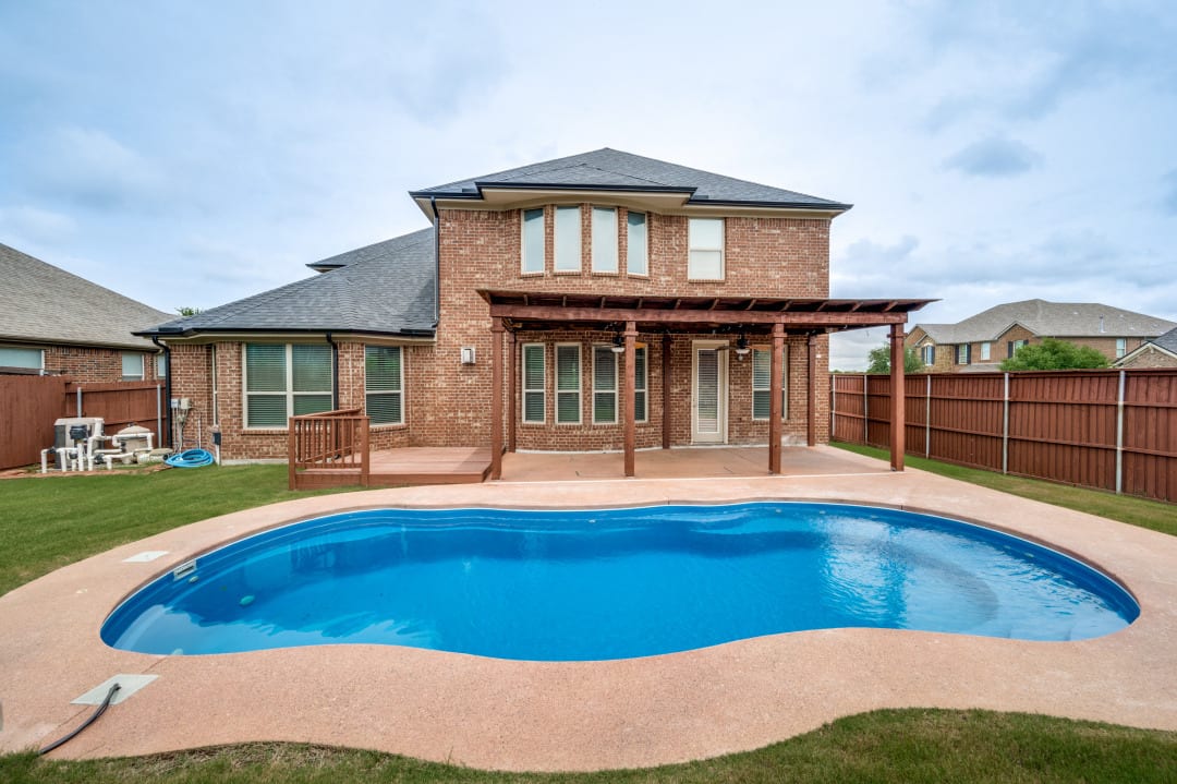 Backyard pool and outdoor living space